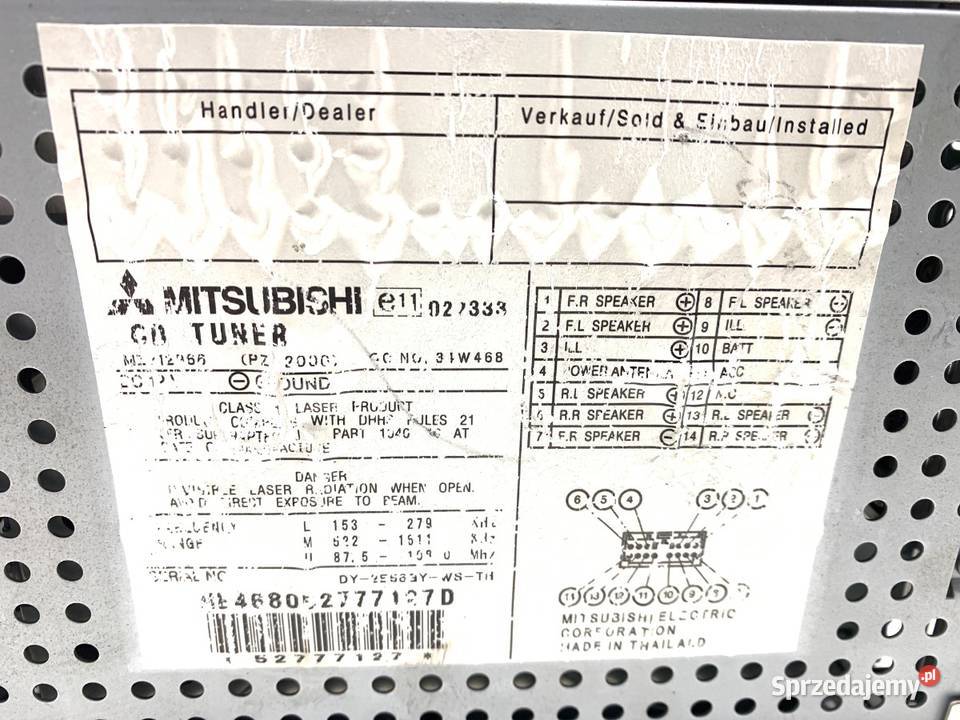 RADIO MITSUBISHI COLT VI 0212 ODTWARZACZ podkarpackie