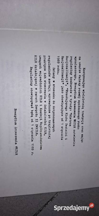 Regulamin Mistrz Racjonalizacji WKTiR PRL Łęczyca