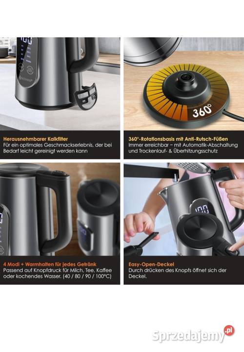 Czajnik elektryczny ze stali nierdzewnej 17 łódzkie Czarnożyły