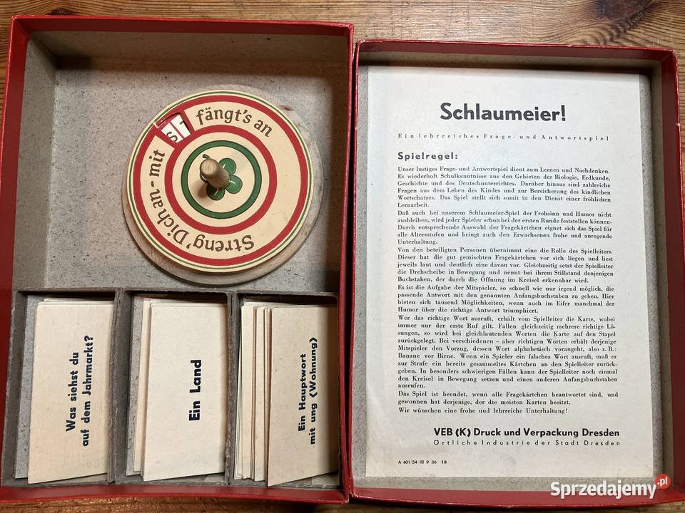 Gra planszowa Niemcy NRD 1955 Schlaumeier mazowieckie