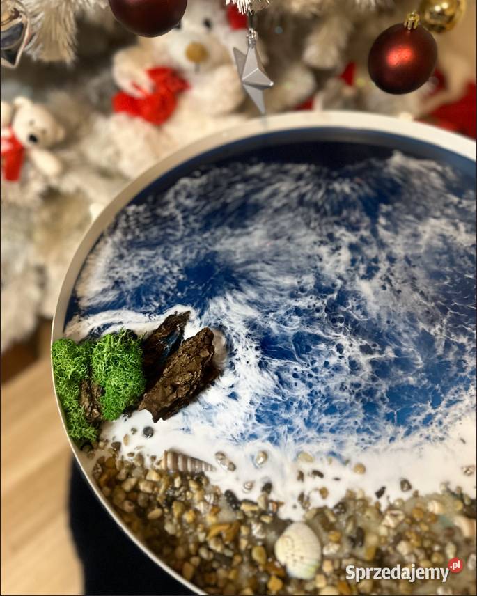 Stolik kawowy z tacą z zywicą epoksydową Wrocław