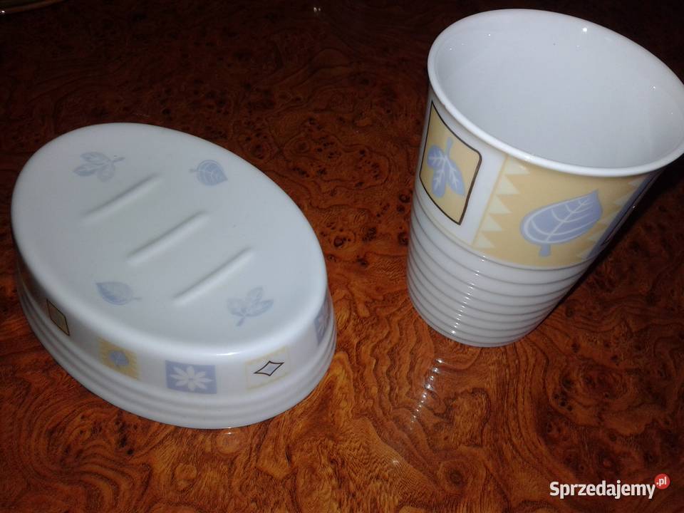 kubek i mydelniczka ceramiczna