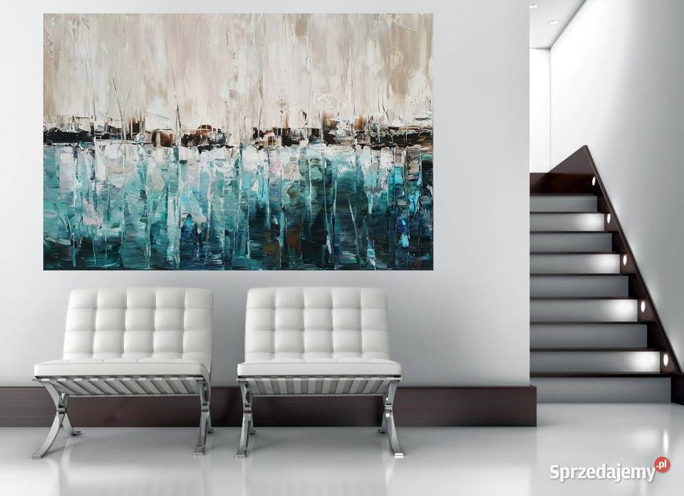 Abstrakcja ręcznie malowana 80x120 sprzedam