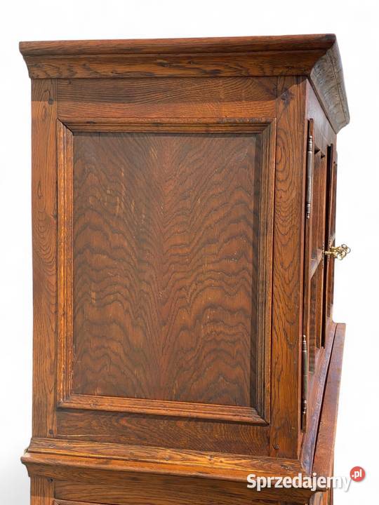 Stary dębowy kredens z litego drewna z witryną Gryfice sprzedam