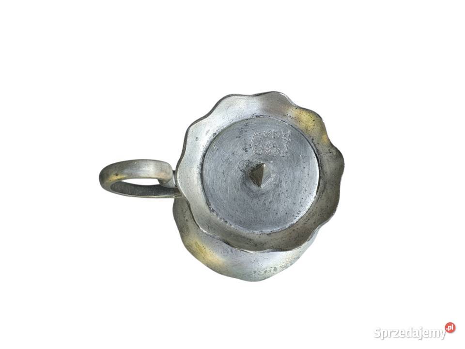 Stary Belgijski świecznik z cyny sygnowany Cieszyn
