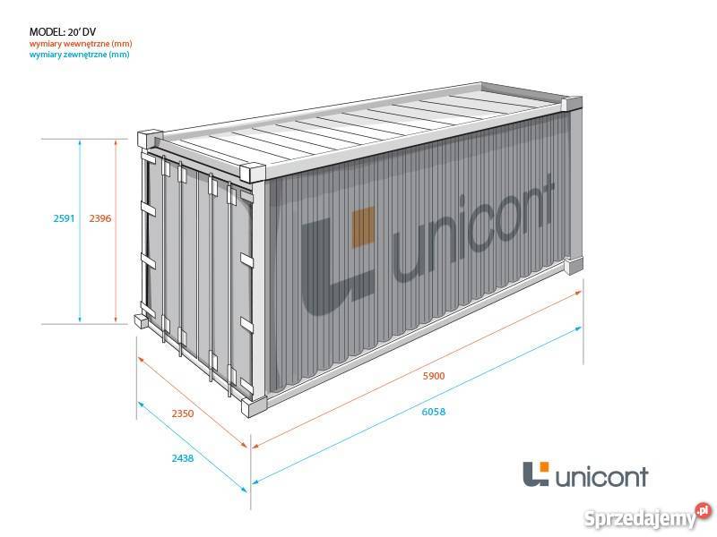 Kontener morski magazyn na budowę 20DV 6 metrów