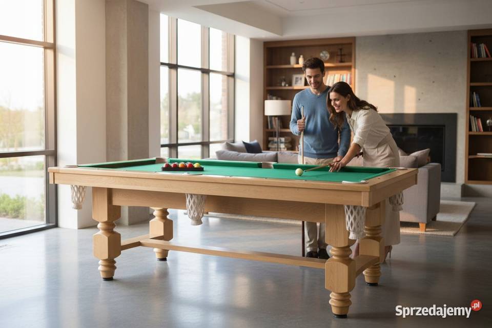 Stylowy Stół z Drewna NIKOL 3w1 Bilard Salon