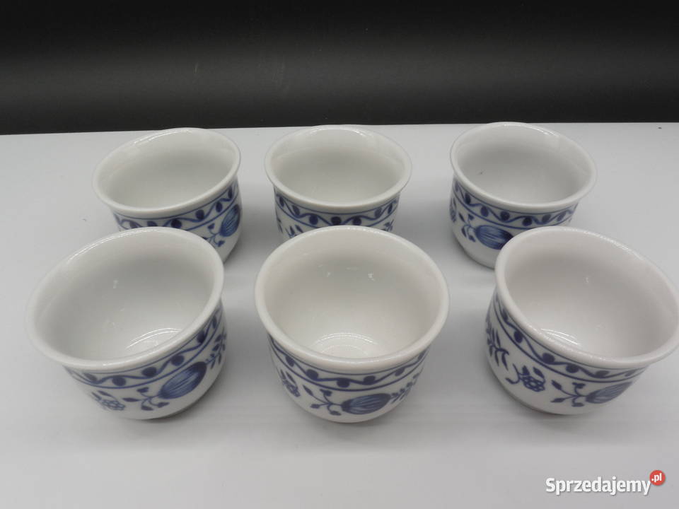 Kieliszki do jajek wzór cebulowy porcelanowe Raszków