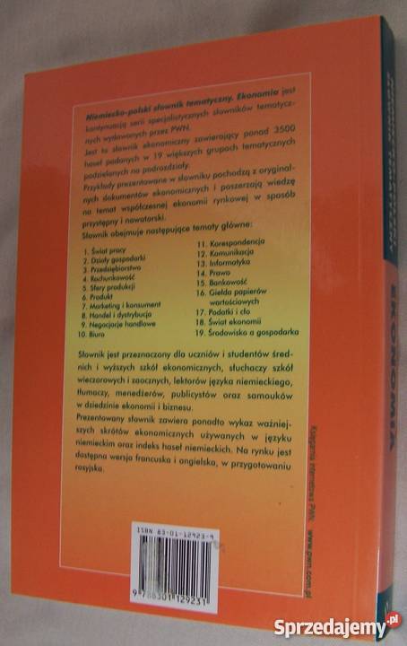 Słownik tematyczny niemieckopolski Ekonomia Poznań