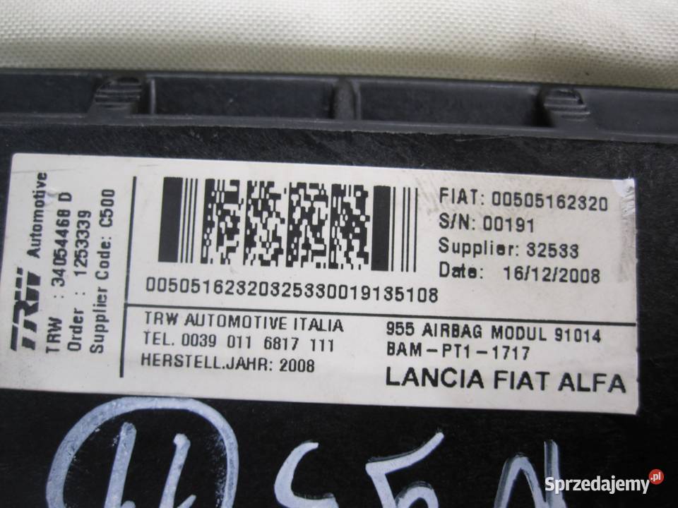 ALFA ROMEO MITO 09r poduszka powietrzna pasażera Kielce sprzedam