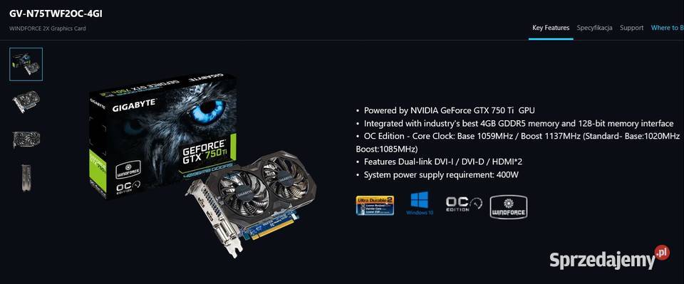 GeForce GTX 750Ti sprzedam