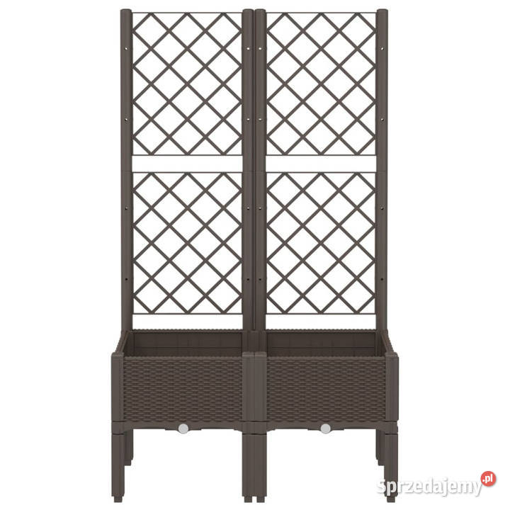 Donica ogrodowa z kratką brązowa 80x40x142 PP