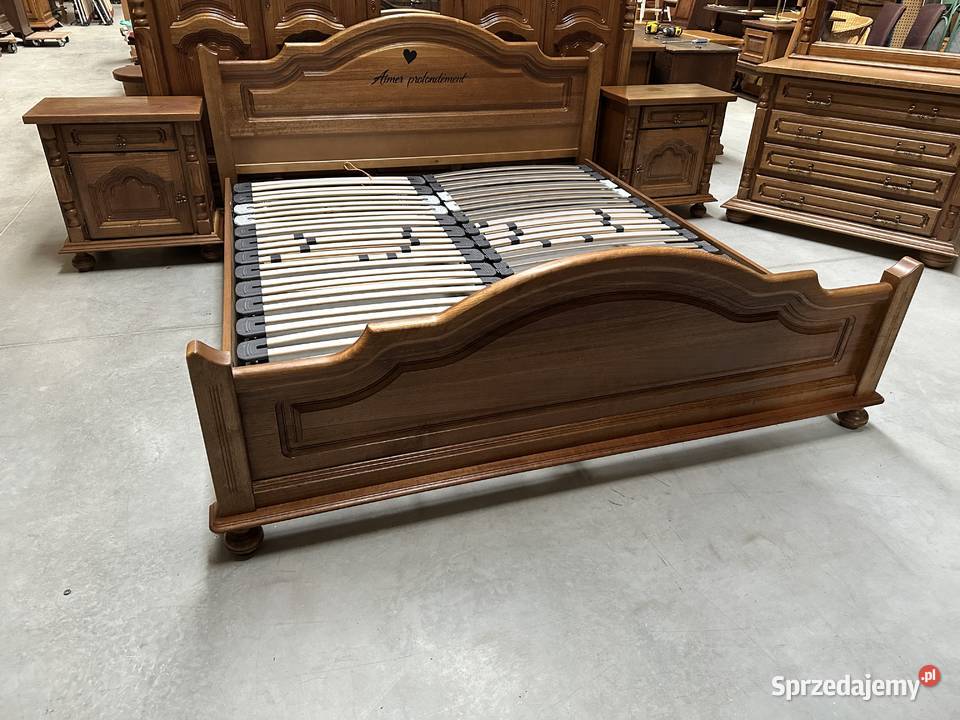 Dębowa sypialnia łóżko 180 szafki komoda szafa Sławoszewek