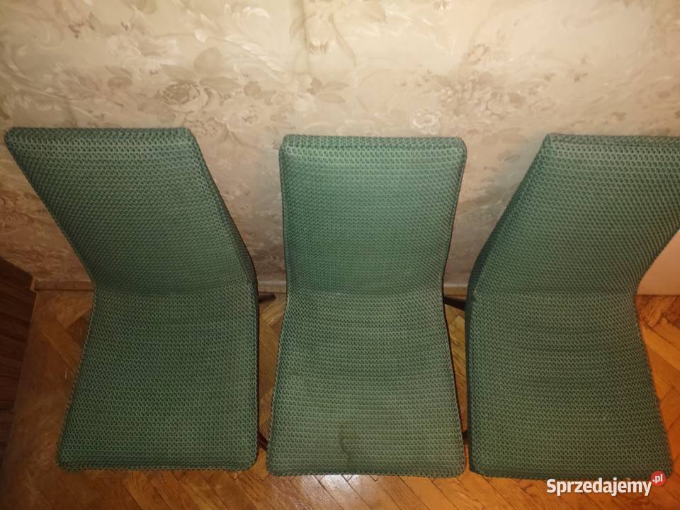 Krzesła drewno lakier zielone