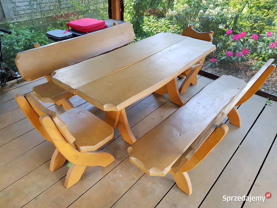 Komplet stół 2x ławki 2x krzesła meble ogrodowe