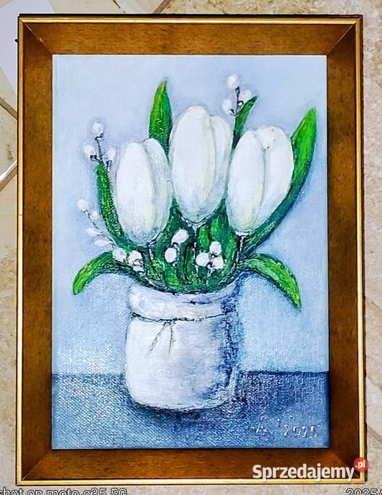 Białe tulipany Malarstwo lubelskie Bychawka Trzecia