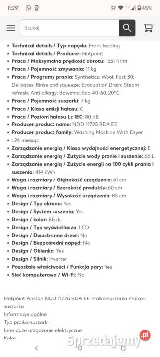 Pralko suszarka Bartoszyce