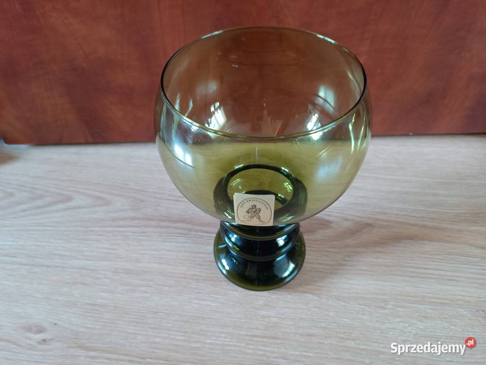 Duży szklany pokal Szkło kryształowe dmuchane śląskie Szczyrk