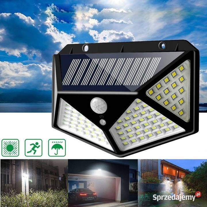 4 x LAMPA SOLARNA 100 LED KINKIET czujnik ruchu podkarpackie