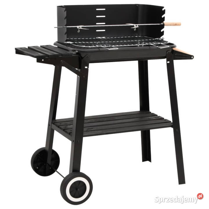 Grill węglowy na kółkach czarny stalowy WM315386 mazowieckie Warszawa