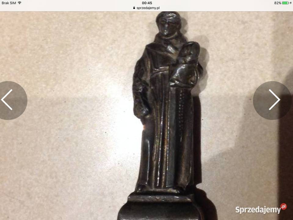Stara Piękna Figurka św Antoni Cynowa Metalowa Nowa Sól sprzedam