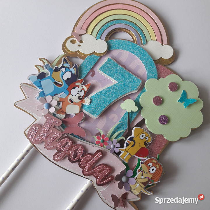 Bluey topper dekoracja na tory urodziny