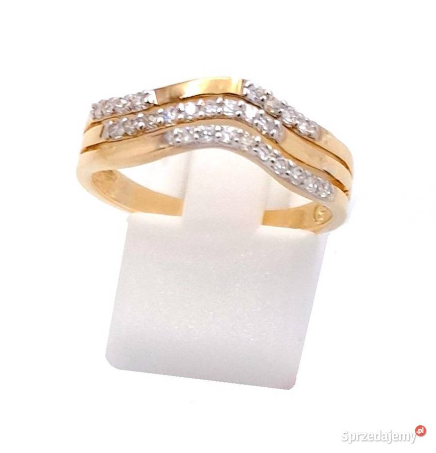 Pierścionek r16 Złoty pr585 obrączkowy z