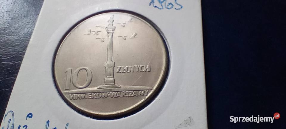 Stare monety 10 złotych 1965 Kolumna Polska 1 Lesko