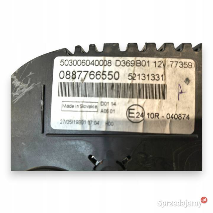 LICZNIK ZEGARY 0887766550 Fiat Panda III 09 Liczniki i zegary Chełm