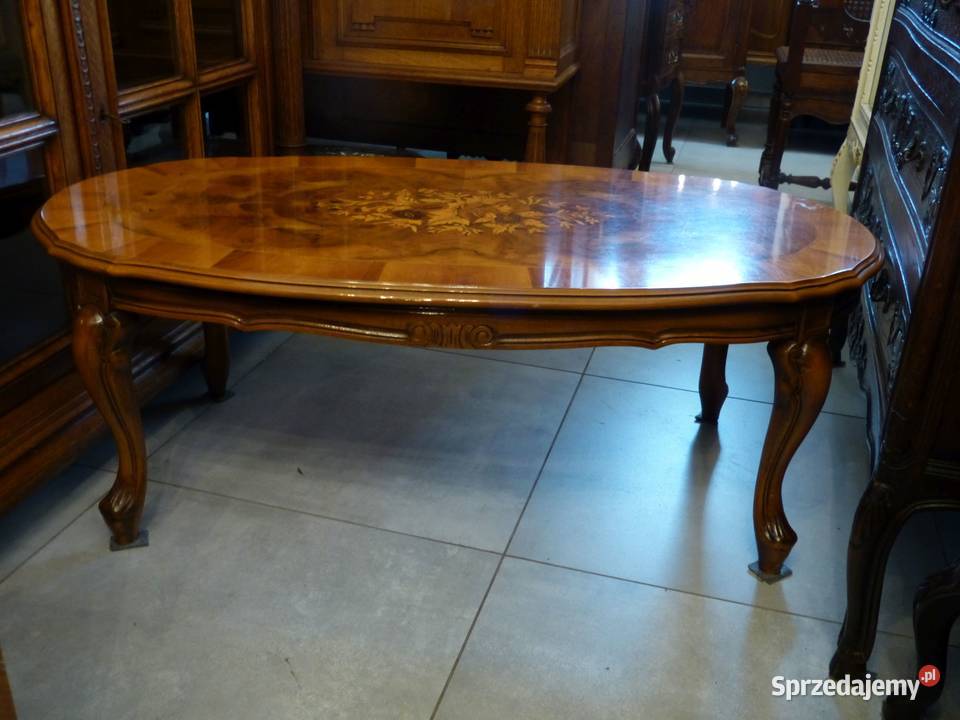 Wspaniały intarsjowany stolik ludwikowskisklep Dąbrowa Górnicza