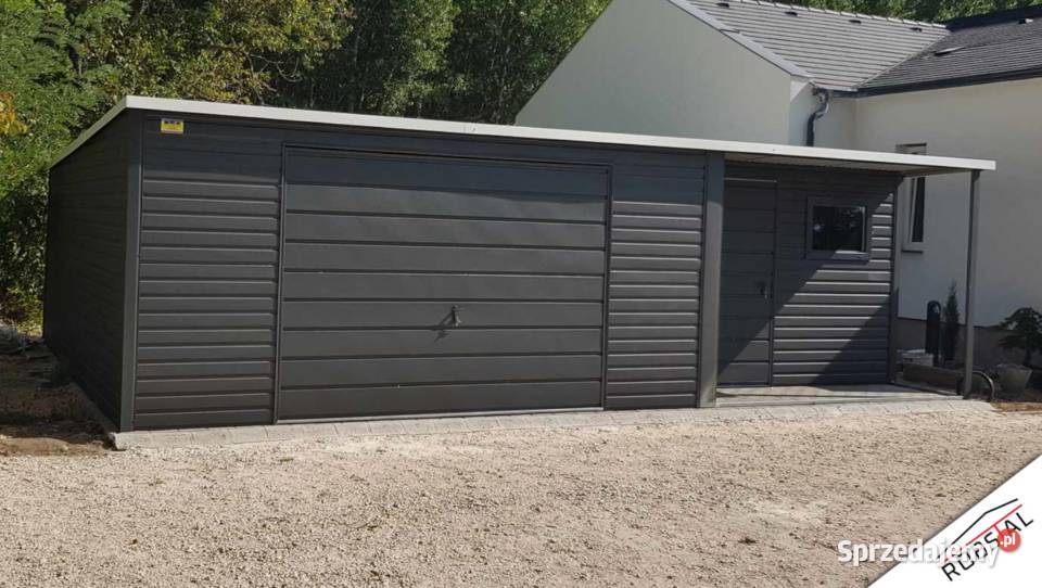 Garaż blaszany schowek 7x5 ciemny grafit MAT Kalinów