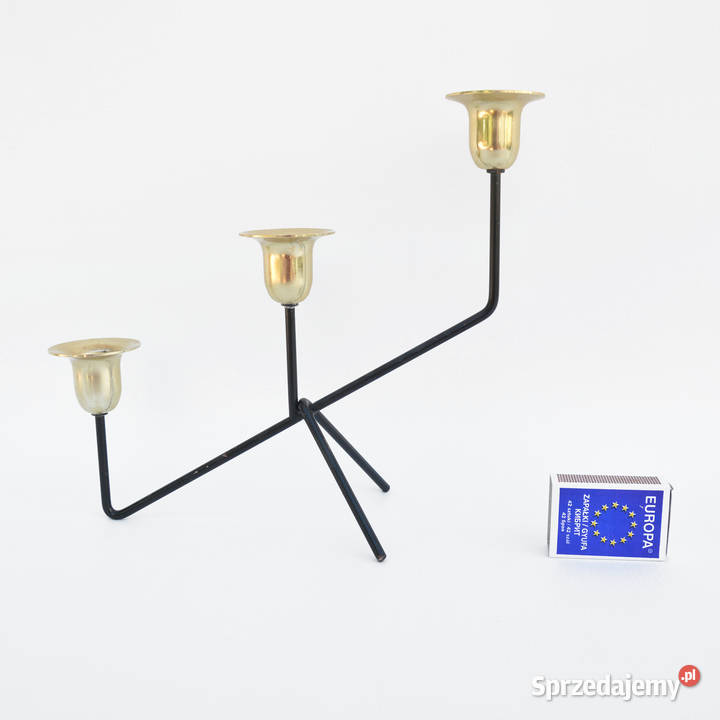 Minimalistyczny świecznik stołowy Belgia lata 70 Oświetlenie