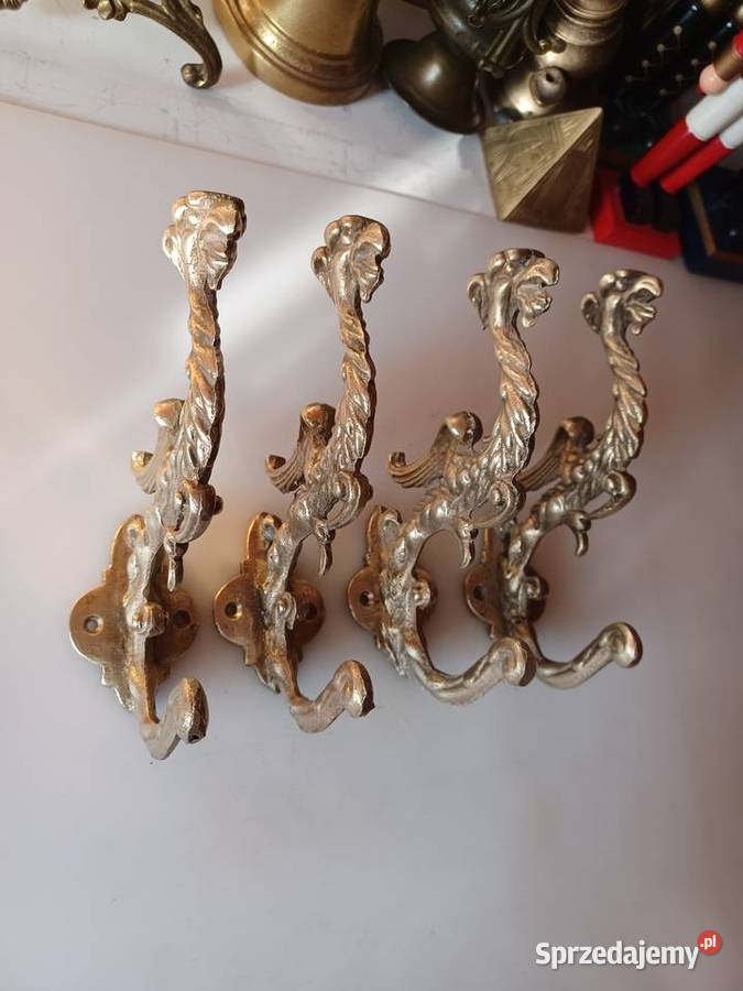 Stylowy masywny wieszak mosiężny Poznań