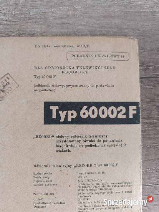 Poradnik serwisowy odbiornik telewizyjny 14 Rzeszów