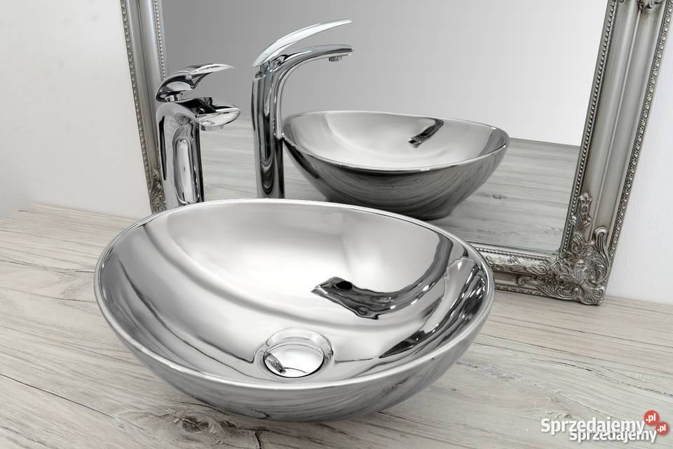 Umywalka ceramiczna SREBRNA silver 40x34
