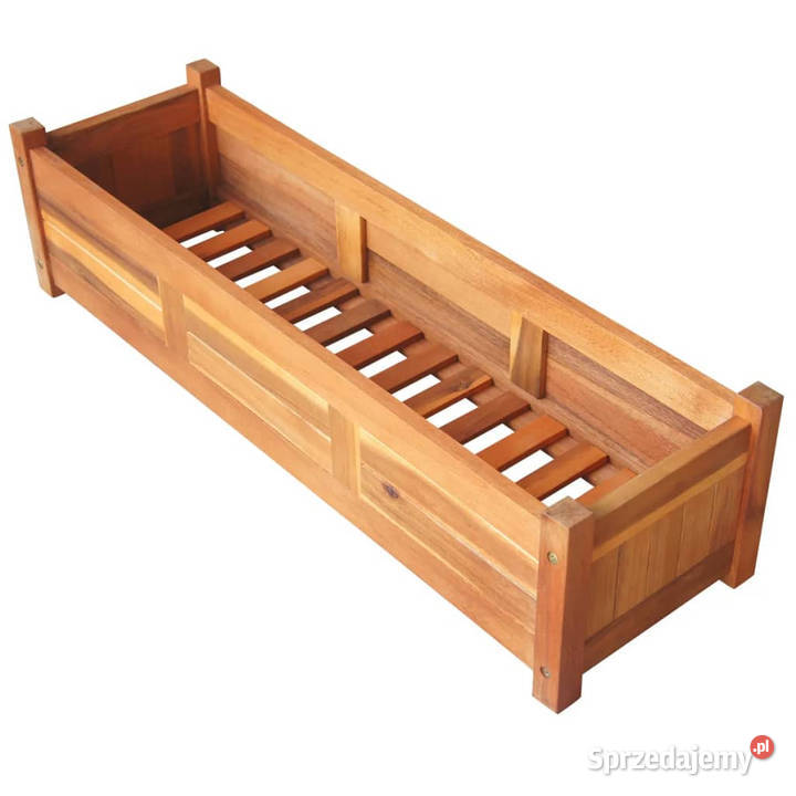 Podwyższone donice 2 drewno akacjowe 100x30x25