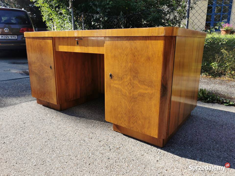 Art Deco Orzechowe biurko dwustronne z 1930 roku Wrocław sprzedam