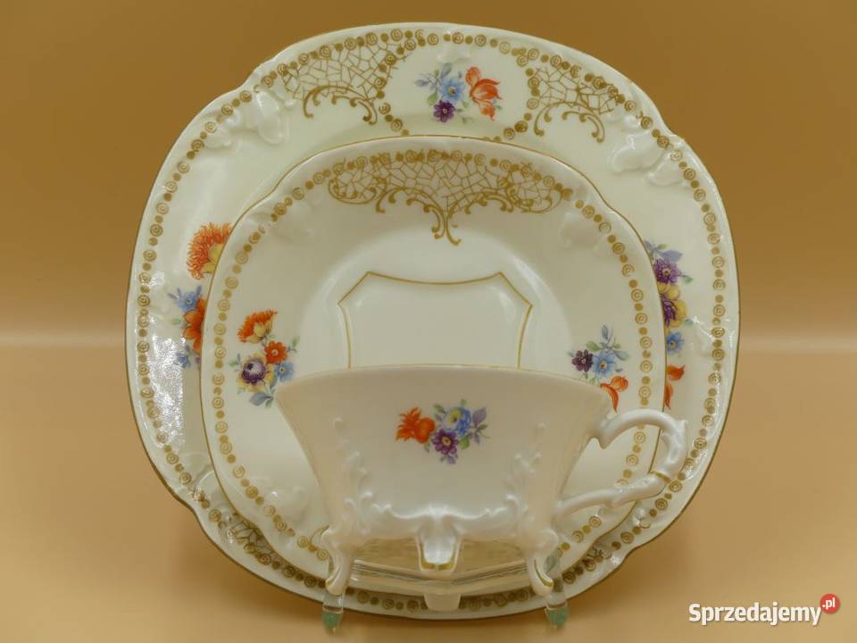 Komplet śniadaniowy Tułowice Tillowitz UNIKAT Porcelana i szkło Poznań