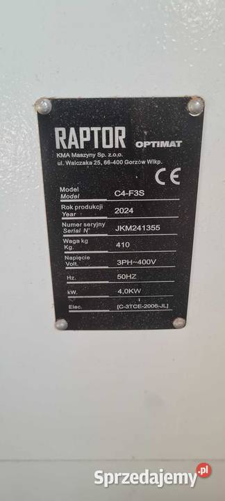 Wyrówniarka Grubościówka Heblarka Optimat Raptor sprzedam