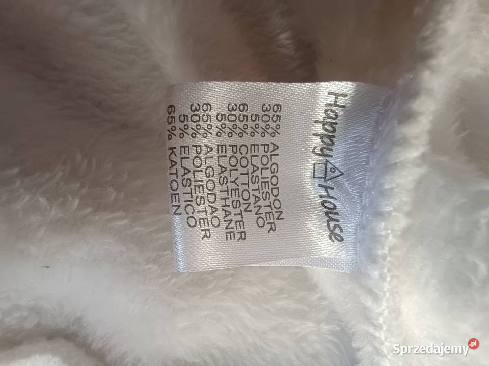 Urocza biała bluza polarowa z kapturem i misiem Strzelce Krajeńskie sprzedam