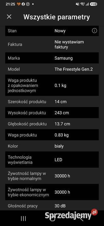 Nowy projektor firmy SAMSUNG Samsung Ostróda