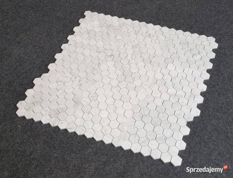 MOZAIKA MARMUROWA BIANCO CARRARA HEXAGON MATOWA Płytki ścienne dolnośląskie Bielawa