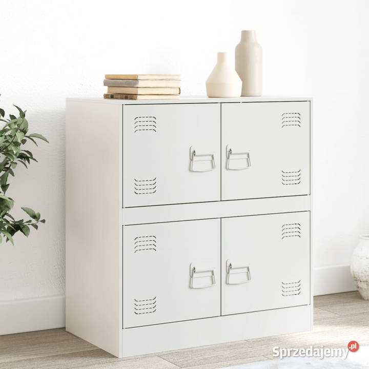 Szafka boczna biała 67x39x73 stal WM841654 Dom i Ogród Warszawa