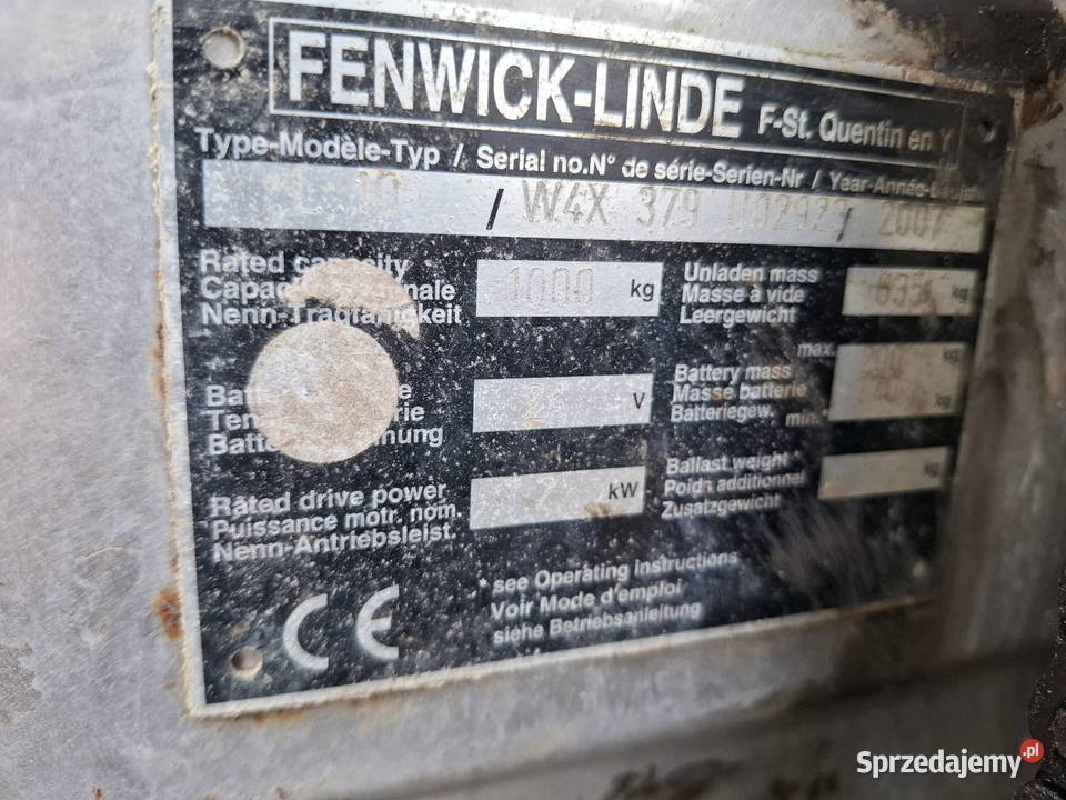 Paleciak elektryczny Linde L10 2007 produkcji Linde Wózki widłowe