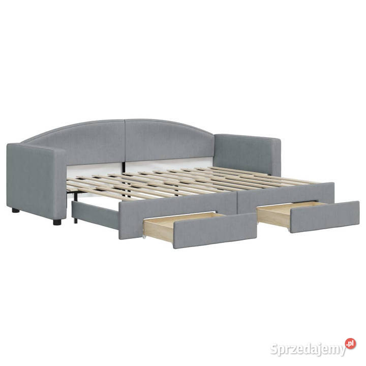 Sofa rozsuwana z szufladami jasnoszara tkanina 223cm Warszawa sprzedam