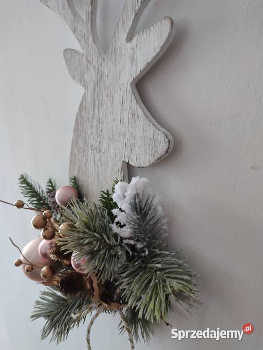 Stroik świąteczny ścienny renifer wianek jeleń śląskie Sosnowiec
