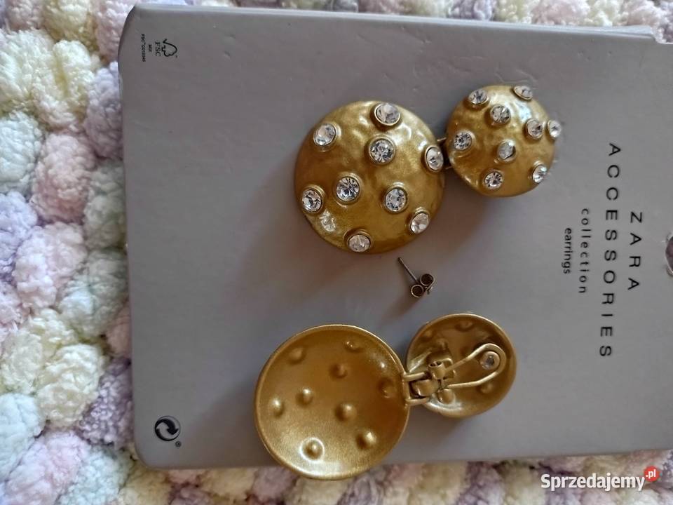 ZARA Bogato zdobione cyrkoniami Kolczyki Kraków sprzedam