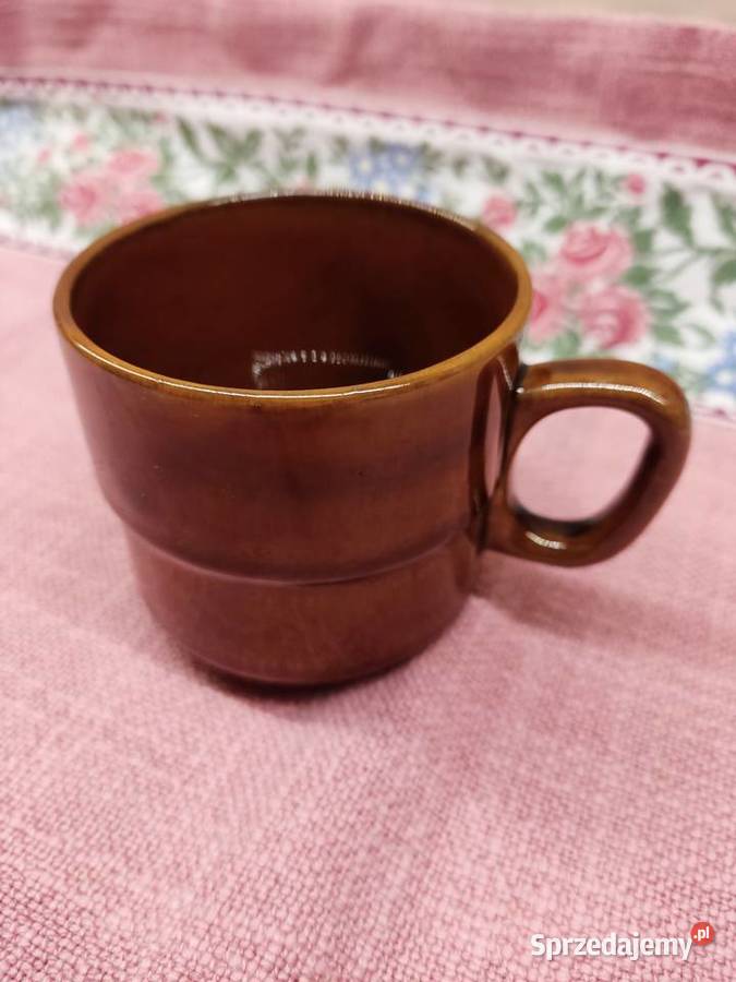 Filiżanka porcelit brązowa Tułowice opolskie Głuchołazy