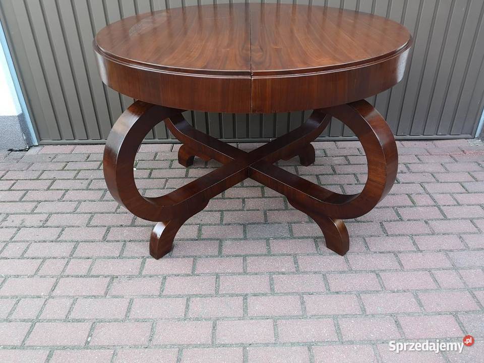 Stół ArtDeco Polski 114 Okrągły Orzech Stary Swarzędz