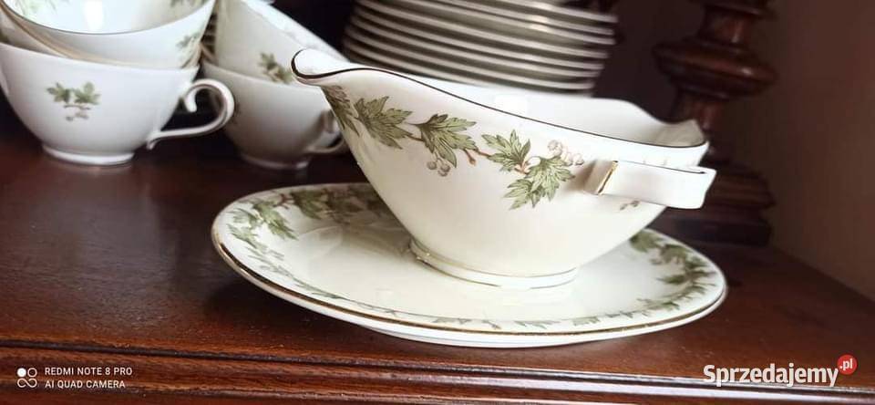 Sosjerka Serwis Morbar Liście na złoconej Porcelana i szkło Gdańsk